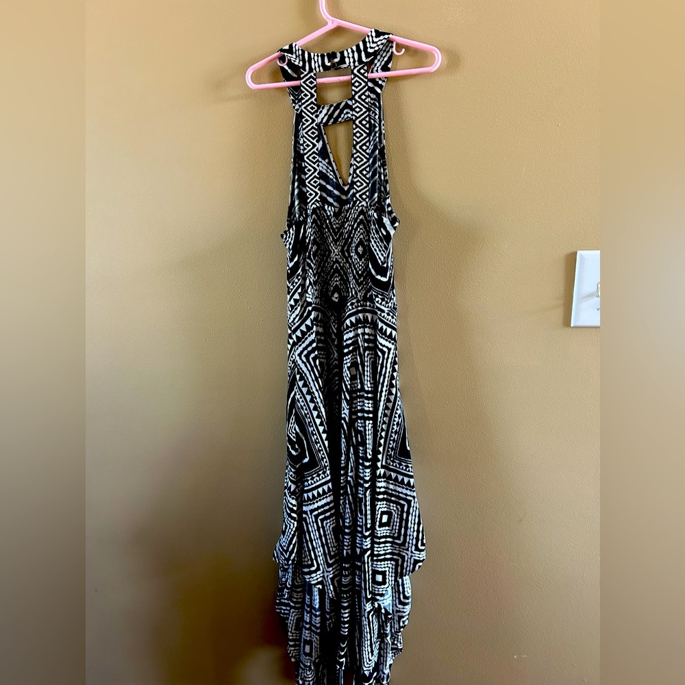Black and White Patterned Maxi Dress
